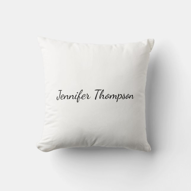 Coussin Calligraphie Élégant Simple Nom Plain (Recto)
