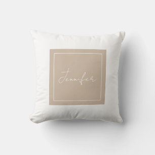 Coussin Calligraphie Élégante Plaque Nom simple