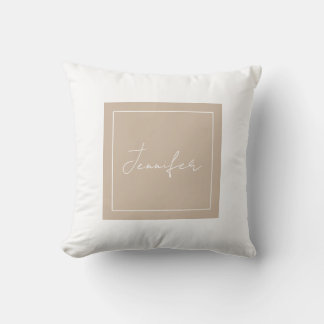 Coussin Calligraphie Élégante Plaque Nom simple