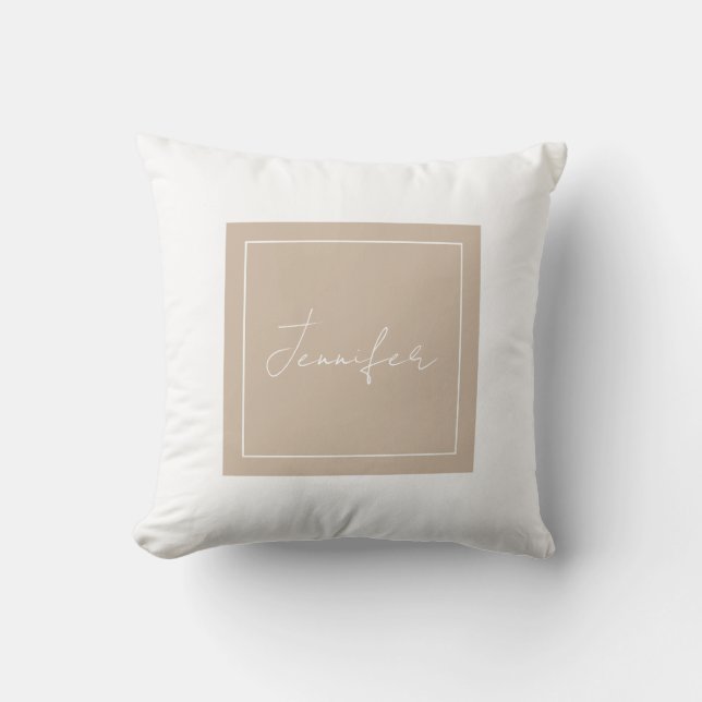 Coussin Calligraphie Élégante Plaque Nom simple (Recto)