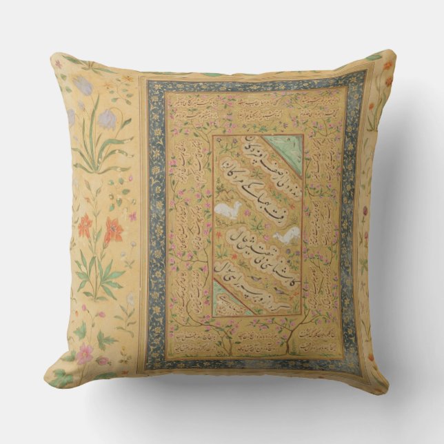 Coussin Calligraphie par Al-Mashhadi principal iranien (Recto)