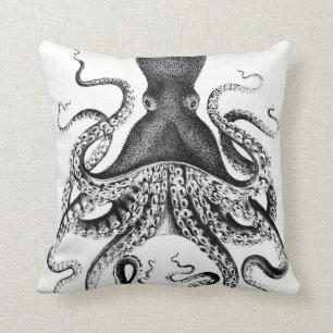 Coussin Calmar noir et blanc