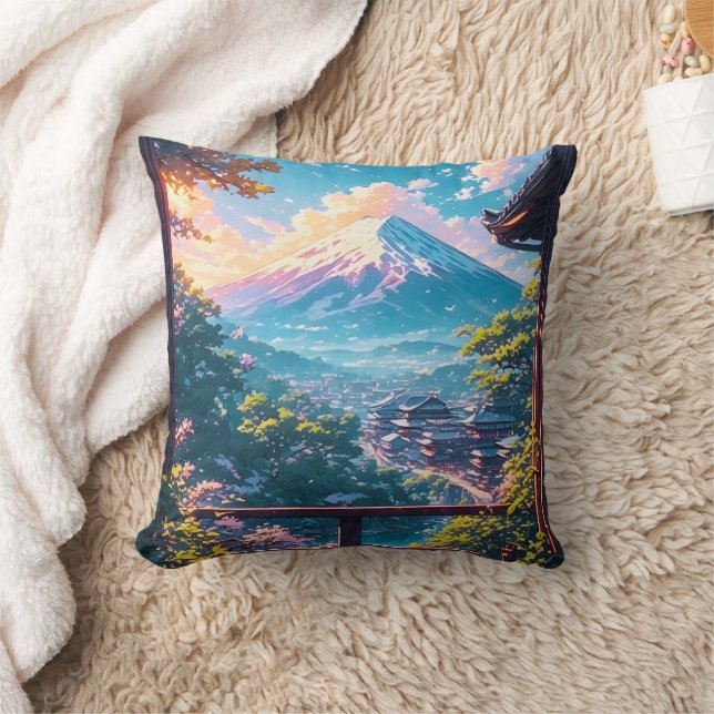 Coussin Calme matinal sur le Fuji (Couverture)