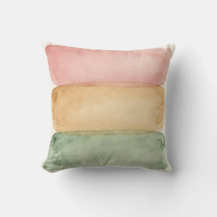 Coussin Calques de blocs de couleur pastel à l'aquarelle