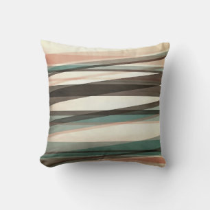 Coussin Calques semi-transparents en brun pêche et vert