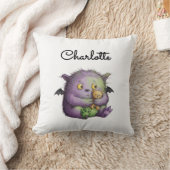 Coussin Camarade Monstre Mignon Violet Vert Fluffy (Couverture)