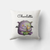 Coussin Camarade Monstre Mignon Violet Vert Fluffy (Verso)