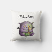 Coussin Camarade Monstre Mignon Violet Vert Fluffy (Recto)