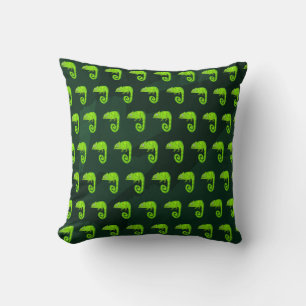 Coussin Caméléon vert mignon