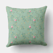 Coussin Cameo Green Wedding Keepsake Throw Pillow (Verso)