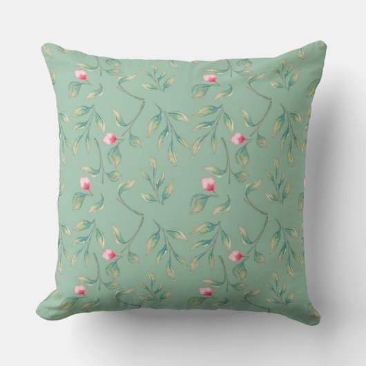 Coussin Cameo Green Wedding Keepsake Throw Pillow (Recto)
