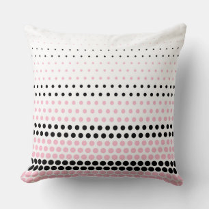 Coussin Cameo Moderne Rose et Noir à pois