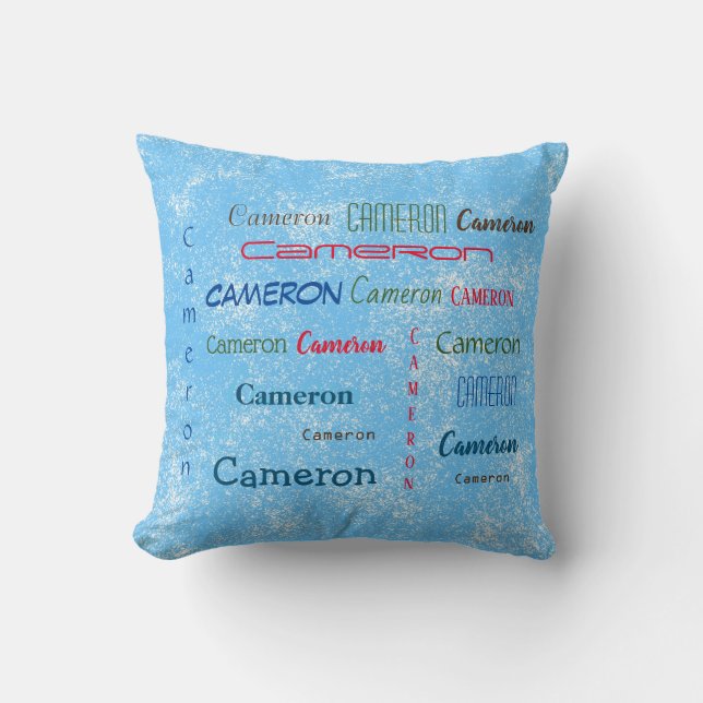 Coussin Cameron Personnalisé Nombreux Nom Personnalisé (Recto)