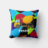 Coussin Camion à ciment jaune, formes géométriques Nom de (Recto)