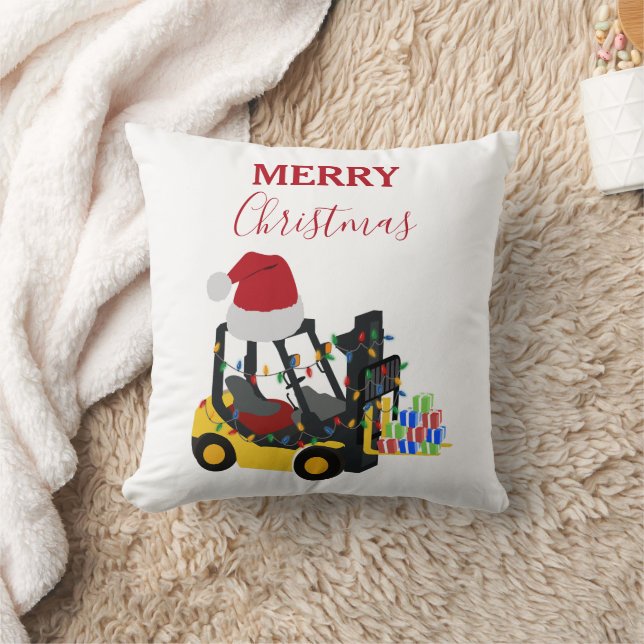 Coussin Camion chariot élévateur de Noël (Couverture)