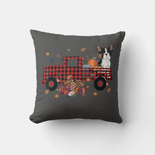 Coussin Camion Citrouille Bulldog Thanksgiving Cadeau Hall