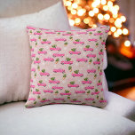 Coussin Camion d'aquarelle rose festin<br><div class="desc">Illustration d'un camion d'aquarelle rose sapin de Noël avec un arbre de Noël de style scandinave,  un flocon de neige et un camion d'aquarelle rose cool sur un rose roux poussiéreux.</div>