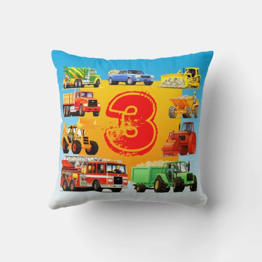 Coussin Camion de construction d'anniversaire de la (Verso)