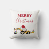 Coussin Camion de construction de la canot de Noël (Recto)