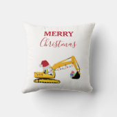 Coussin Camion de construction de l'excavatrice de Noël (Verso)