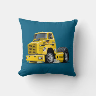 Coussin camion de course de dessin animé