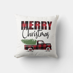Coussin Camion de ferme rustique Décor de maison de Noël