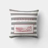 Coussin Camion de feu gris rouge Cute Camion de pompiers P (Recto)