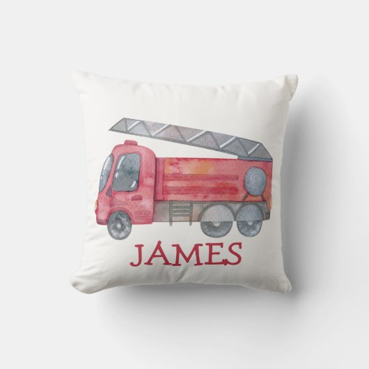 Coussin Camion de feu personnalisé Noël mignon (Recto)