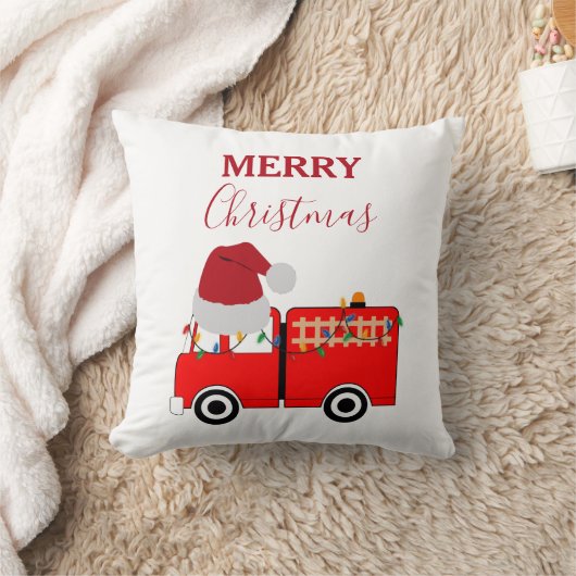 Coussin Camion de feu rouge de Noël (Couverture)