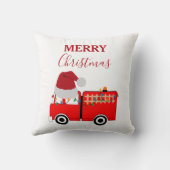 Coussin Camion de feu rouge de Noël (Verso)