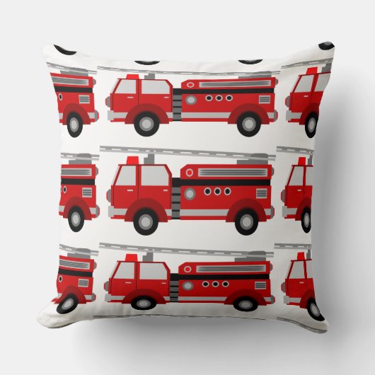 Coussin Camion de pompiers rouge unique (Recto)