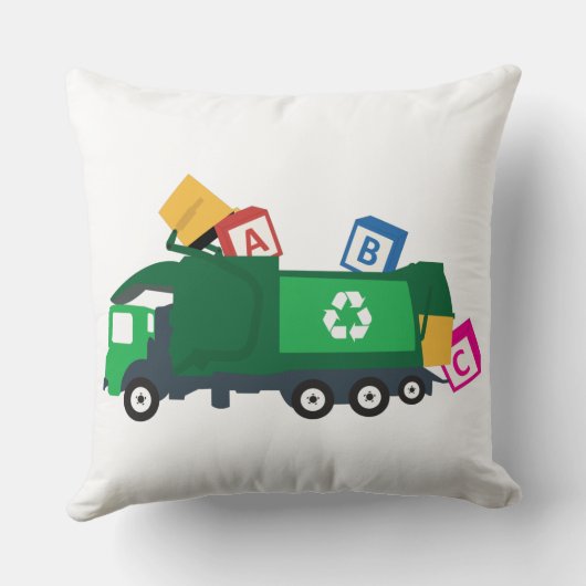 Coussin Camion de recyclage ABC (Verso)