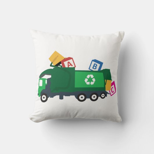 Coussin Camion de recyclage ABC (Recto)