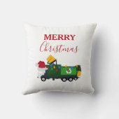 Coussin Camion de recyclage de Noël (Verso)