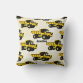 Coussin Camion de vidage JAUNE de la chambre du garçon per (Recto)