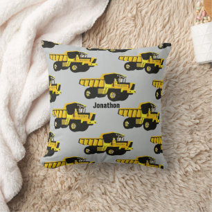 Coussin Camion de vidage JAUNE de la chambre du garçon per