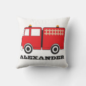 Coussin Camion d'incendie rouge personnalisé (Verso)
