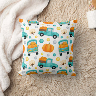 Coussin Camion mignon chargé de citrouilles