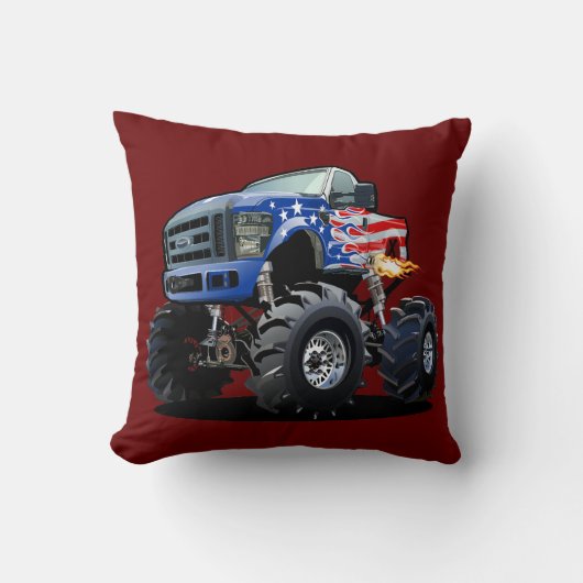 Coussin Camion monstre de dessin animé (Recto)