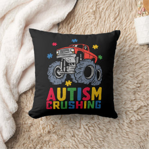 Coussin Camion Monstre de Sensibilisation à l'Autisme Écra