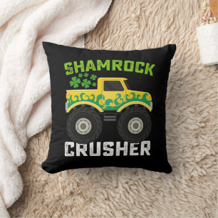 Coussin Camion monstre Shamrock Crusher Saint-Patrick