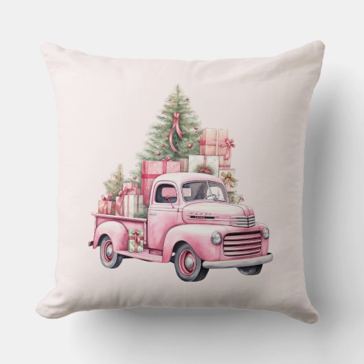Coussin Camion Retro Retro Festive de Noël (Recto)