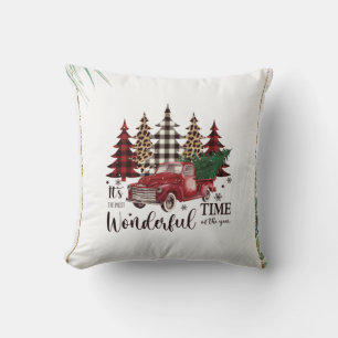 Coussin Camion Rouge vintage, Pine Tree