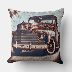 Coussin Camion Rustique Grunge - Une beauté Vintage