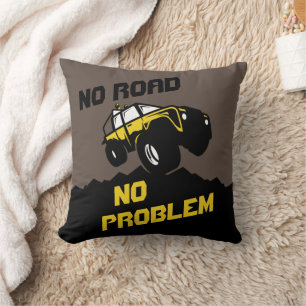 Coussin Camion Tout-Terrain Jaune Pas De Route Pas De Prob