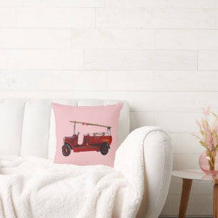 Coussin Camion Vintage Rouge Avec Échelle De Survol,