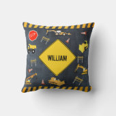 Coussin Camions de construction Machines lourdes Nom du ga (Verso)