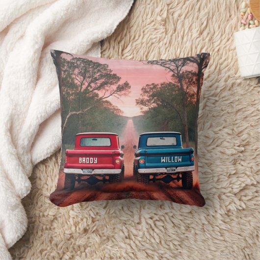 Coussin Camions des années 1960 Course sur route de terre (Couverture)