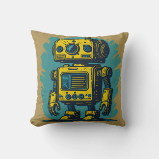 Coussin Camiseta vintaje cute robot steampunk friendly IA