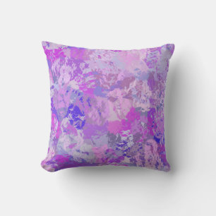 Coussin Camo Abstrait tendance rose violet bleu